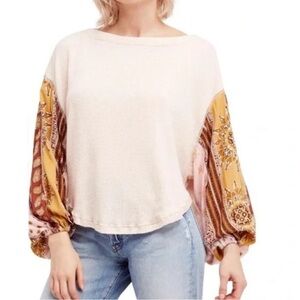 Free People We The Free Blossom Thermal Top Size XS Pink Ballet Combo
